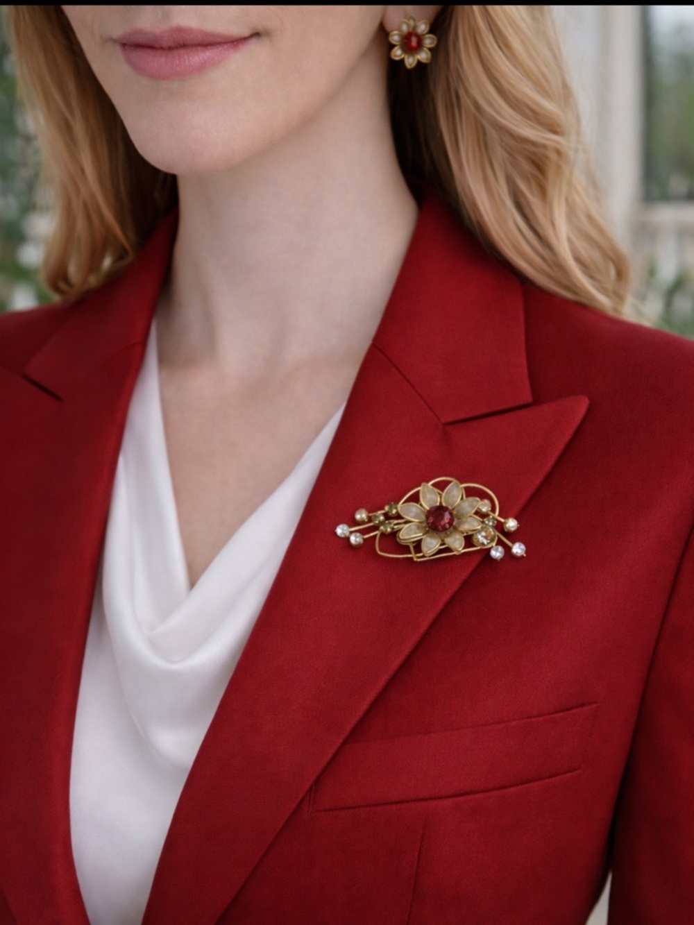 Vintage Brooch & Earrings Sey